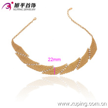 Mode 18k Gold Farbe Fan-Shaped Wide Halskette (42476)
